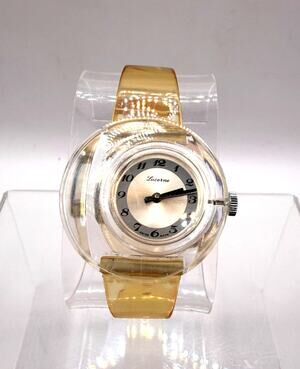 Vintage Lucerne Lucite Mechanical Watch W/Skelton Back